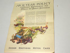 Early Dodge Bros Auto Brochure Pamphlet