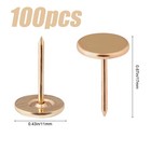 100pcs Heavy Duty Thumb Tacks  Alloy Flat Head Push Pins Upholstery Pushpins    