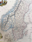 Sweden Norway 1851 John Tallis Decorative Nice Antique Engraved Map 19th Century