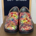 Klogs Naples Clogs Women Size 7 M Patent Leather Comfort Shoes Colorful Abstract