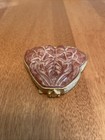Vintage Estee Lauder Solid Perfume Compact Carved Coral Pansies Sea Jewel No Box