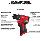 Milwaukee Drill   Impact Driver Combo Kit W 3 8in Ratchet  Batteries   Bag