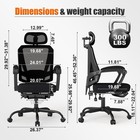 Ergonomic Office Chair With Footrest  High Back Swivel Mesh Desk Chair  Big A   