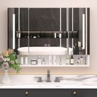 39x28   Led Bathroom Medicine Cabinet Wall Mount Mirror Cabinet Vanity Storage