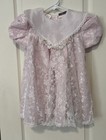 Vtg Lot Of 2 Girls Dresses Red Pink White Frilly Lace Trim Chic Cute Made In Usa