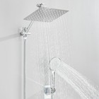 Chrome Rain Shower Head High Pressure Handheld Spray Combo With Adjustable Arm