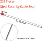 200 Pcs Steel Security Cable Seal  11 8 Inch Numbered Security Tags Tamper-proof