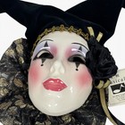 Clay Art Ceramic Wall Mask Sf Glamorous Pierrot Jester With Tag 90s  Black Bow