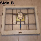Antique Vintage Leaded Stained Glass Window Panel - 23 5  X 20  X 2  Thick