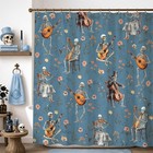 Halloween Shower Curtain Aesthetic Skeleton Band Bathroom Decor