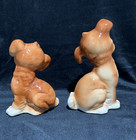 Vintage Lot Of 2 Royal Copley Mcm  Ceramic Terrier Dogs Figurines