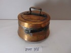 Vintage Hammered Handmade Copper Handled Lidded Pot Curved Bottom 7  Mcm Mid