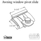 Awning Window Pivot Slide Assembly  Plastic - Black