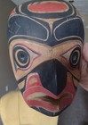  8 5   Signed Calvin Hunt Kwakiutl Raven 1974  Painted Wood Mask