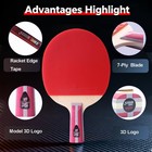 Dhs 4-star Table Tennis Racket - Premium Wood Ping Pong Paddle For Intermedia   