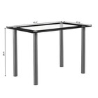 Dining Room Table Set 5-piece Kitchen With 4 Faux Leather Metal Frame Chairs