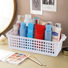 4 Packs Slim Plastic Storage Baskets  White Organizer Basket Bins