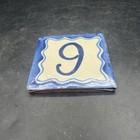 Talavera Mexican Pottery Tile House Number 9 Or 6 Blue Border Vintage 4   