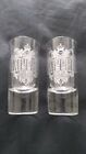 Set Of Two Imperia Tall Russian Vodka Shot Glass  Silver Logo 