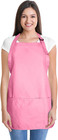 Apron Commercial Restaurant Home Bib Spun Poly Cotton Kitchen Aprons  3 Pockets 