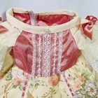 Colonial regency Gown Cream rose Dress hat Outfit Set For 18  American Girl Doll