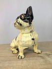 Antique French Bulldog Cast Iron Doorstop W Original Paint By National Foundry