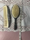Vintage Hair Brush   Comb Set Silver Plated Vanity Set In Good Condition