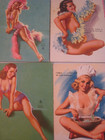 Vtg 1940s-50s-  Ink Blotter Lot Pinup Girls  Earl Moran     Lot    8