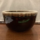 Large Vintage Brown Drip Glaze  Mixing Bowl 9 25    X 5    Deep  Serving Bowl