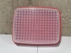 Vintage Tupperware 1518 Meat Marinade Keeper Container Clear W red Lid 1519