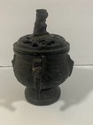 Vintage Chinese Cast Iron Dragon Foo Dog Incense Burner