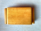 Vtg Wood Box Trinket Jewelry Keepsake Storage Hinged Lid Retro Circles Squares