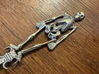 Vtg Memento Mori Skull Skeleton Silver Demitasse Spoon Souvenir Washington Dc
