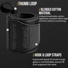 Pair Of 18    Deep Black Weight Lifting Wrist Wraps Support Elasticated 