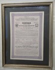 1914 Russian Imperial Bearer Framed Bond Moscow Kiev Railway Company 187 Rubles 