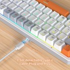 Redragon K642wgo 60  Mechanical Gaming Keyboard - Red Switch - White grey