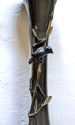 Antique Bronze Japanese Or Chinese Vase Sparrows Bamboo Birds 13 5  Tall Signed