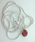 2 63 Vvs Aaa Oval 10x8 Red Pinktourmaline Sterling Pendant Necklace Free Chain
