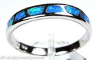 Quality Blue Fire Opal Inlay Solid 925 Sterling Silver Ring 7 5 Or 8 5