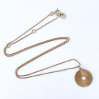 Vintage Italy Sterling Silver 925 Gold Tone Sunburst Adjustable Necklace 17 -19 