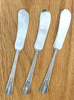 3 Wm A Rogers Oneida Silverplate Lido Pattern Flat Handled Butter Spreaders