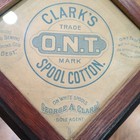 Vintage Antique Clark s Spool Cotton Advertisement Framed Wall Hanging Mirror 8 