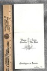 Vtg Christmas Card Victorians Meet At Church Door Cute Boy With Sled Passing By