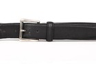 Canali 288777 Mens Black Leather Silver Buckle Belt Size 95 110