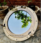 Antique Brass Finish Porthole Mirror 17 maritime Ship Round Window Home Decor