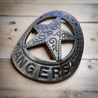 Texas Rangers Gun Butt Tag  1 75  X 1 5  