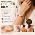 Pure Copper Magnetic Flat Bracelet Arthritis Pain Therapy Men Women Cuff