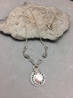 Sterling Silver Didae Israel Pendant Hand Made Coin Pearl 18  Sun Sea Necklace
