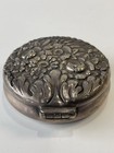 Tiffany   Co Sterling Silver Repousse Pill Box  Case  W  Hinge  2  D   1 5 Oz