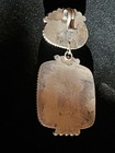 Silver  Turquoise  Coral Signed Navajo B  Joe  Native American Pendant Jewelry